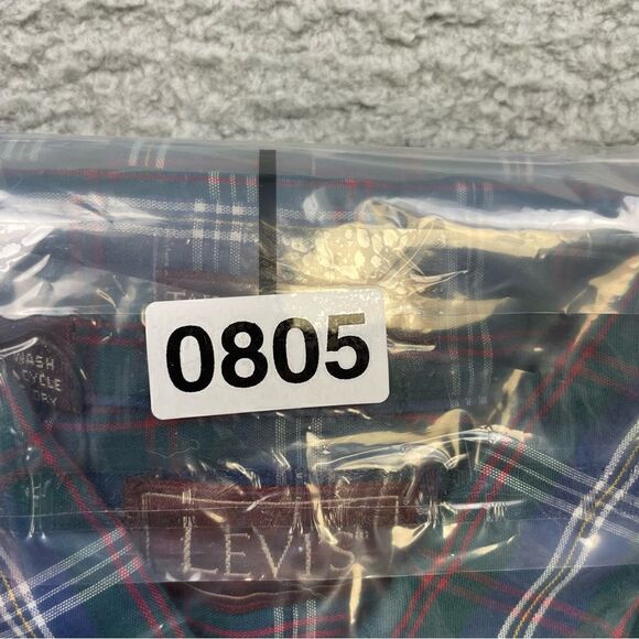 Levis Shirt Mens Large Plaid Thin Lightweight Summer Tailored For Men USA VTG - Picture 16 of 16